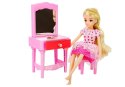 LEAN Toys Lalka Meble Zestaw Łóżko Szafa Toaletka