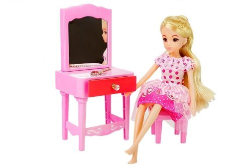 LEAN Toys Lalka Meble Zestaw Łóżko Szafa Toaletka LEAN Toys Lalka Meble Zestaw Łóżko Szafa Toaletka