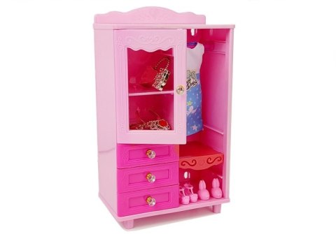 LEAN Toys Lalka Meble Zestaw Łóżko Szafa Toaletka LEAN Toys Lalka Meble Zestaw Łóżko Szafa Toaletka