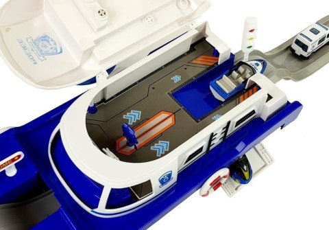 LEAN Toys Łódź Transportowa Policyjna z Autkami, z dźwiękiem i światłami LEAN Toys Łódź Transportowa Policyjna z Autkami, z dźwiękiem i światłami
