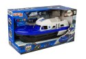 LEAN Toys Łódź Transportowa Policyjna z Autkami, z dźwiękiem i światłami