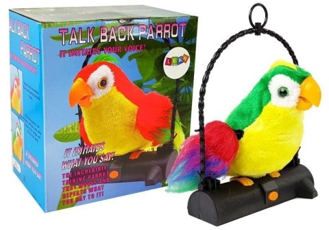 LEAN Toys Papuga Pleciuga Ptaszek Powtarza Słowa Zielona