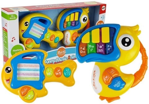 LEAN Toys Pianinko i Gitara na Baterie Papuga Rybka LEAN Toys Pianinko i Gitara na Baterie Papuga Rybka