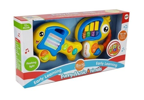 LEAN Toys Pianinko i Gitara na Baterie Papuga Rybka LEAN Toys Pianinko i Gitara na Baterie Papuga Rybka