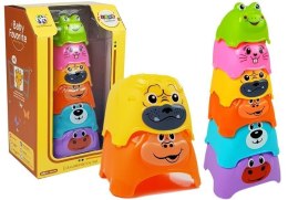 LEAN Toys Piramidka dla Niemowlaka Zwierzątka Kubeczki