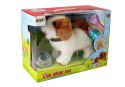 LEAN Toys Pluszowy Pies na Baterie Biały w Łaty Rusza Ogonem Dźwięk