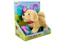LEAN Toys Pluszowy Piesek na Smyczy na Baterie Kremowy Akcesoria