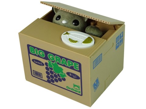 LEAN Toys Skarbonka Kot Nauka Oszczędzania Winogrono LEAN Toys Skarbonka Kot Nauka Oszczędzania Winogrono