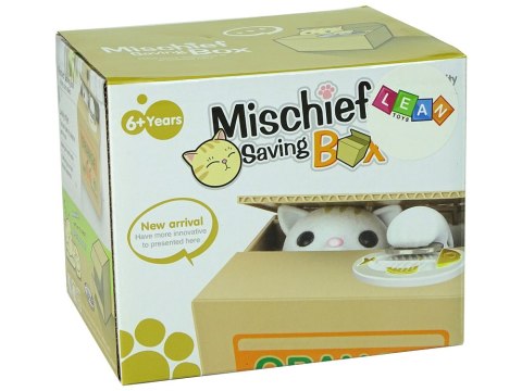 LEAN Toys Skarbonka Kot Nauka Oszczędzania Winogrono LEAN Toys Skarbonka Kot Nauka Oszczędzania Winogrono