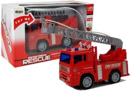 LEAN Toys Wóz Strażacki Straż Pożarna z Drabiną na Baterie z Wodą 1:20