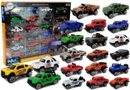 LEAN Toys Zestaw Auta Terenowe Jeep Resoraki Różne Kolory 20 Sztuk