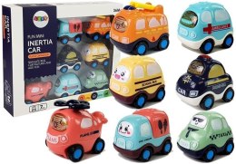 LEAN Toys Zestaw Autek Dla Dzieci z Naciągiem Różne Rodzaje 7 Elementów