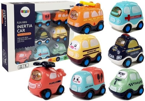 LEAN Toys Zestaw Autek Dla Dzieci z Naciągiem Różne Rodzaje 7 Elementów LEAN Toys Zestaw Autek Dla Dzieci z Naciągiem Różne Rodzaje 7 Elementów