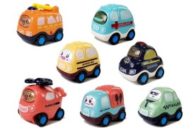 LEAN Toys Zestaw Autek Dla Dzieci z Naciągiem Różne Rodzaje 7 Elementów