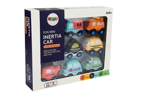 LEAN Toys Zestaw Autek Dla Dzieci z Naciągiem Różne Rodzaje 7 Elementów LEAN Toys Zestaw Autek Dla Dzieci z Naciągiem Różne Rodzaje 7 Elementów