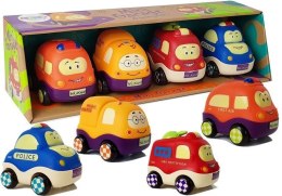 LEAN Toys Zestaw Autek Policja Ambulans dla Niemowlaka z Napędem 4el