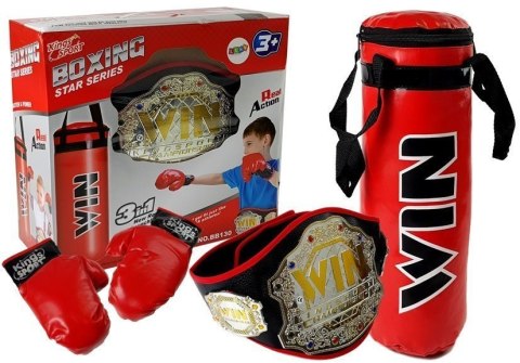 LEAN Toys Zestaw Bokserski Worek Rękawice Pas Zwycięzcy Bokser LEAN Toys Zestaw Bokserski Worek Rękawice Pas Zwycięzcy Bokser
