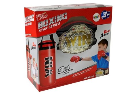 LEAN Toys Zestaw Bokserski Worek Rękawice Pas Zwycięzcy Bokser LEAN Toys Zestaw Bokserski Worek Rękawice Pas Zwycięzcy Bokser
