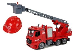 LEAN Toys Zestaw DIY Wóz Strażacki 2w1 Wymienne Podnośniki Śrubokręt Dźwięk Efekty Świetlne Kask