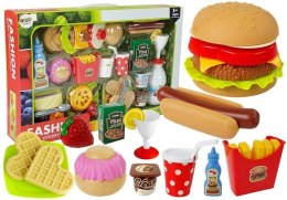 LEAN Toys Zestaw Hamburger z Artykułami Spożywczymi Fast Food