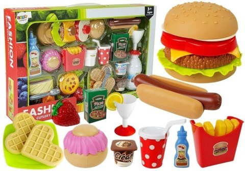 LEAN Toys Zestaw Hamburger z Artykułami Spożywczymi Fast Food LEAN Toys Zestaw Hamburger z Artykułami Spożywczymi Fast Food