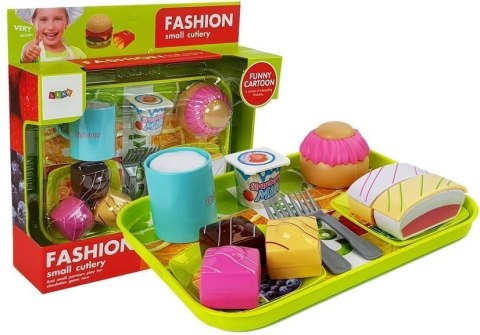 LEAN Toys Zestaw Jedzenia Deser Ciasto z Tacką LEAN Toys Zestaw Jedzenia Deser Ciasto z Tacką