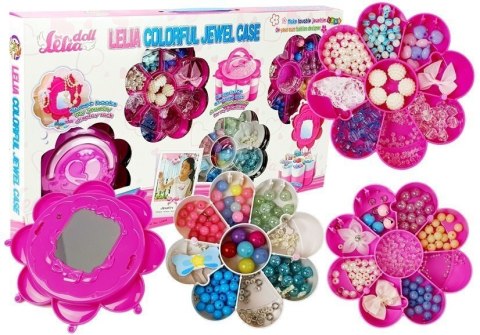 LEAN Toys Zestaw Koralików do Biżuterii DIY Składane Pudełko z Lusterkiem LEAN Toys Zestaw Koralików do Biżuterii DIY Składane Pudełko z Lusterkiem