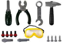 LEAN Toys Zestaw Majsterkowicza Wiertarka na Baterie Okulary Ochronne Kask
