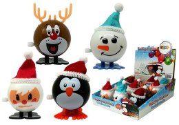 LEAN Toys Zestaw Nakręcanych Zabawek Świątecznych 12 sztuk Pingwin Renifer Bałwan Mikołaj
