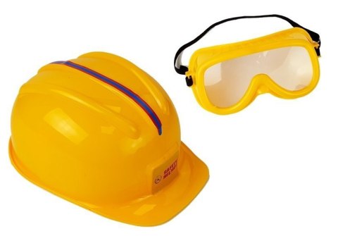 LEAN Toys Zestaw Narzędzi Piła Zielona Na Baterie Kask Rękawice i Okulary ochronne LEAN Toys Zestaw Narzędzi Piła Zielona Na Baterie Kask Rękawice i Okulary ochronne