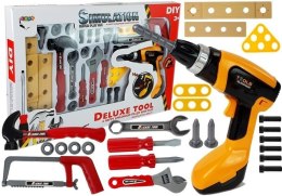 LEAN Toys Zestaw Narzędzi dla Majsterkowicza 29 Elementów Wiertarka Młotek Piła