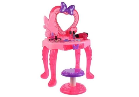 LEAN Toys Zestaw Piękności Toaletka dla dziewczynki z Lusterkiem Dźwiękami Światłem Stołeczek LEAN Toys Zestaw Piękności Toaletka dla dziewczynki z Lusterkiem Dźwiękami Światłem Stołeczek