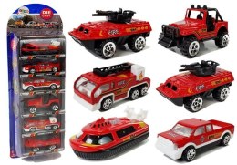 LEAN Toys Zestaw Pojazdów Straży Pożarnej Resoraki 1:64 6 Sztuk