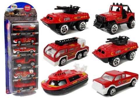 LEAN Toys Zestaw Pojazdów Straży Pożarnej Resoraki 1:64 6 Sztuk LEAN Toys Zestaw Pojazdów Straży Pożarnej Resoraki 1:64 6 Sztuk