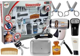 LEAN Toys Zestaw Salon Fryzjerski Dziecięcy Barber Suszarka Maszynka Akcesoria Srebrny
