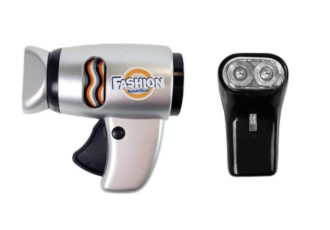 LEAN Toys Zestaw Salon Fryzjerski Dziecięcy Barber Suszarka Maszynka Akcesoria Srebrny LEAN Toys Zestaw Salon Fryzjerski Dziecięcy Barber Suszarka Maszynka Akcesoria Srebrny