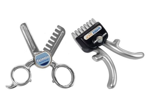 LEAN Toys Zestaw Salon Fryzjerski Dziecięcy Barber Suszarka Maszynka Akcesoria Srebrny LEAN Toys Zestaw Salon Fryzjerski Dziecięcy Barber Suszarka Maszynka Akcesoria Srebrny