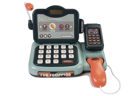 LEAN Toys Zestaw Sklepowy Kasa z Mikrofonem, Dźwiękiem, Terminalem LEAN Toys Zestaw Sklepowy Kasa z Mikrofonem, Dźwiękiem, Terminalem