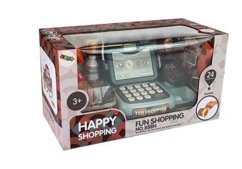 LEAN Toys Zestaw Sklepowy Kasa z Mikrofonem, Dźwiękiem, Terminalem LEAN Toys Zestaw Sklepowy Kasa z Mikrofonem, Dźwiękiem, Terminalem