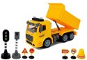 LEAN Toys Zestaw Wywrotka 1:14 Znaki Drogowe Światła Fotoradar Żółta