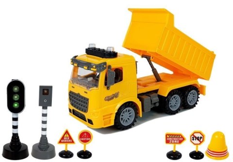 LEAN Toys Zestaw Wywrotka 1:14 Znaki Drogowe Światła Fotoradar Żółta LEAN Toys Zestaw Wywrotka 1:14 Znaki Drogowe Światła Fotoradar Żółta