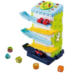 LEAN Toys Zjeżdżalnia Blok Tor Edukacyjny z Autkami Sorter Światła Dźwięki
