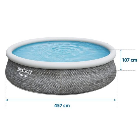 Bestway Basen ogrodowy rozporowy 457 x 107 cm Bestway 57372 Bestway Basen ogrodowy rozporowy 457 x 107 cm Bestway 57372