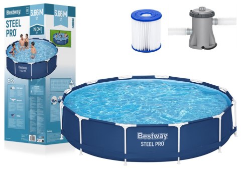 Bestway Basen ogrodowy stelażowy 366 x 76 cm zestaw Bestway 56681 Bestway Basen ogrodowy stelażowy 366 x 76 cm zestaw Bestway 56681