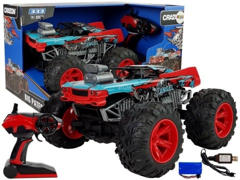 HUINA Auto Terenowe Zdalnie Sterowane 1:14 2.4G RC Czerwone Duże Koła