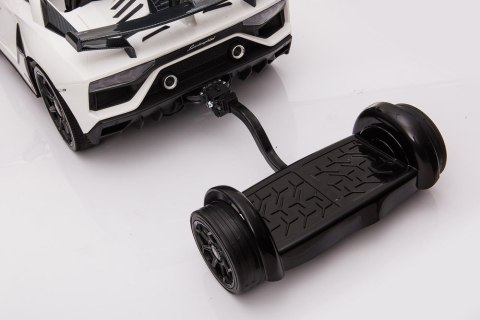LEAN CARS Auto Na Akumulator Lamborghini Aventador SX2018 Biały z Platformą LEAN CARS Auto Na Akumulator Lamborghini Aventador SX2018 Biały z Platformą