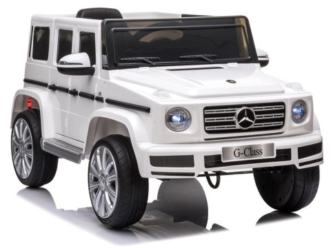 LEAN CARS Samochód na akumulator Mercedes G500 biały LEAN CARS Samochód na akumulator Mercedes G500 biały