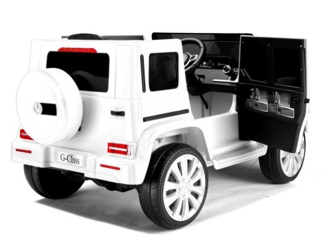 LEAN CARS Samochód na akumulator Mercedes G500 biały LEAN CARS Samochód na akumulator Mercedes G500 biały