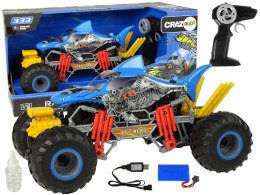 LEAN Toys Auto Terenowe Rekin Zdalnie Sterowany 1:10 2.4G Niebieski 15 km/h Para Wodna