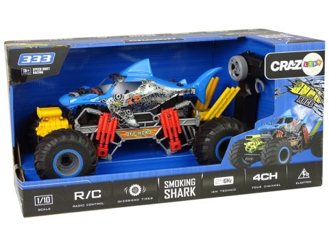 LEAN Toys Auto Terenowe Rekin Zdalnie Sterowany 1:10 2.4G Niebieski 15 km/h Para Wodna LEAN Toys Auto Terenowe Rekin Zdalnie Sterowany 1:10 2.4G Niebieski 15 km/h Para Wodna